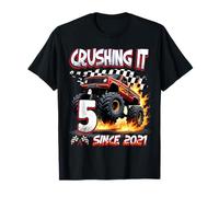 Kids Monster Truck 5 Year Old Boys 5th Birthday Since 2021 Maglietta