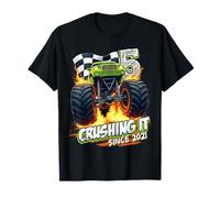 Kids Monster Truck 5 Year Old Boys 5th Birthday Since 2021 Maglietta