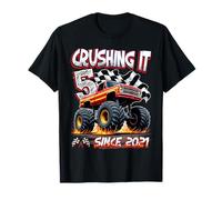 Kids Monster Truck 5 Year Old Boys 5th Birthday Since 2021 Maglietta