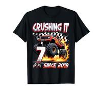 Kids Monster Truck 7 Year Old Boys 7th Birthday Since 2019 Maglietta