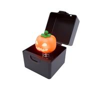 Kids Music Box, Pumpkin Musical Case, 2.76x2.83x2.83 Inches Halloween Melody Collectible, Hand-Cranked Decorative Design, Festive Display Piece, for Home Workplace Nighttime Exhibitions Friends Use