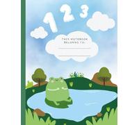 Kids notebook: Cute frog with numbers cloud in the sky
