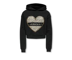 Kids Only - Kogcooper Life Heart Ls Hoodie Swt Noos Nero - Abbigliamento 7 - 8A Nero