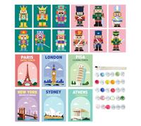 Kids Paint By Numbers - 6 Pieces Diy Coloring Paper Activity Toy