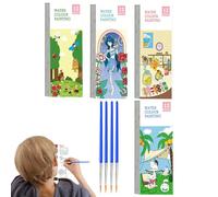 Kids Painting Book Set - 4 Pocket Paint Pads, Watercolor Coloring Kit, Creative Art Supplies | Water Color Paint Books for Boys Girls Adults Fun Educational Activity Portable Use