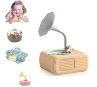 Kids Phonograph with 96 Cards, Toddler Record Player, Children's Gramophone for Boys and Girls Age 3+, Toddler Toys for Early Learning (Apricot)