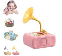 Kids Phonograph with 96 Cards, Toddler Record Player, Children's Gramophone for Boys and Girls Age 3+, Toddler Toys for Early Learning (Pink)