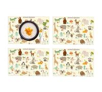Kids Placemat Set - Heat Insulation Table Protector, AntiSlip Child Eating Mat, Washable Faux Linen Cushion | Food Grade Plate Pad, Home Restaurant Kitchen Dining Room Travel Children Feeding Gear
