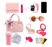Kids Play Handbag Set - PU ABS 20x11x13cm | Purse With Pretend Make