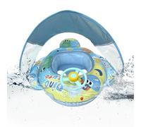 Kids Pool Float With Canopy, Dinosaur Inflatable Float With Steering Wheel, Sun Shade Swim Raft For Pool, Beach & Lake