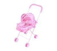 Kids Pretend Stroller Toy, Girls Doll Stroller, 55cm Children Mini Foldable Push Toy with Adjustable Canopy for Creative Imaginative Play Function and Rolling Wheels for Nursery, Daycare, Playground