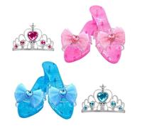 Kids Princess Shoes | Pretend Play High Wedge Heels with Coronet