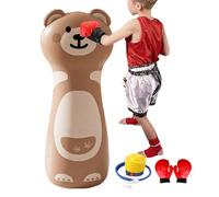Kids Punching Bag - PVC 42 x 120 cm | Heavy Duty Inflatable Boxing Set | Karate Practicing Punching Bag for Boys, Girls, Teens, and Children for Home Exercise, Play, and Martial Arts Training