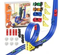Kids Race Track Set - Cool Racing Vehicles Building Play for Boys, Birthday and Christmas with Interactive Track Pieces, Home, Travel, School, and Kindergarten Fun, Durable, Easy Assembl