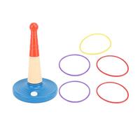 Kids Ring Toss Game Gay educativo interattivo per i viaggi per esterni per i genitori e bambini che gioca a base di plastica durevole da 19 cm Base 5 Anelli
