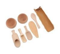 Kids Safe Smooth Cooking Utensili per l'educazione in legno per la pratica del motore educativo sensoriale e il gioco calmante Giocare Utensili Da Cucina Set