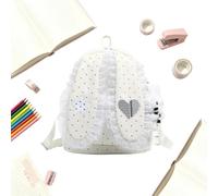 Kids School Backpack Dot Lace - Adjustable Multi Compartment Bookbag | Lightweight 480g student backpack for preschool elementary teens travel camping sports and daily use with organised storage