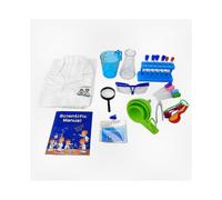 Kids Science Experiment Kit with Lab Coat, DIY Chemistry Set for Young Learners to Dress Up and Explore Science