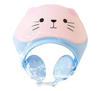 Kids Shower Cap - Cat Design, Adjustable | Waterproof, Ear/Eye Shield, TPE