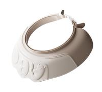 Kids Shower Cap, Double Layer Bath Hat, Adjustable Waterproof Cap Shampooing, Hair Washing, Eye and Ear Protection for Toddler and Children, 22x21.5x5cm Light Brown