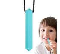 Kids Silicone Gem Teether Sensory Chew Necklace Silicone Teething Pendant Motor Chew Stick For Children Soothing Sensory Toy Safe BPA Free Çhew Jewelry 7.5x1.2x1.2cm