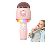 Kids Singing Microphone, Wireless Cartoon Microphone with Led Lights, 7.6x3.15x3.15 Inches Portable Karaoke Mic Speaker for Girls, Boys, Children and Adults