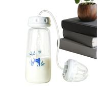 Kids Sippy Bottle - Wide-Neck Silicone Feeder, Adjustable Nipple, Hands-Fre
