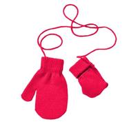 Kids Ski Gloves Knitted Snow Mittens Warm Winter Gloves with String