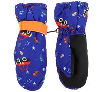 Kids Ski Gloves Waterproof with Soft PU and Warm Fleece Lining