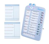 Kids Sliding Chore Chart, Visual Routine Planner for Boys and Girls, Study Task Board for Daily Schedule and School Readiness, 5,71 x 8,46 pollici, Beige Blue Pink