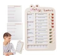 Kids Sliding Chore Chart, Visual Routine Planner for Boys and Girls, Study Task Board for Daily Schedule and School Readiness, 5,71 x 8,46 pollici, Beige Blue Pink