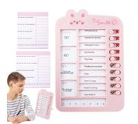 Kids Sliding Chore Chart, Visual Routine Planner for Boys and Girls, Study Task Board for Daily Schedule and School Readiness, 5,71 x 8,46 pollici, Beige Blue Pink