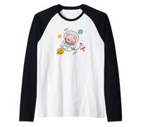 Kids Space Pig Cute Show Pig Lover Maglia con Maniche Raglan