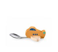 Kids Spoon Knatter | Yellow - Cucchiaio per bambini in legno e acciaio inox a forma di aereo