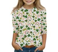Kids St Day 3/4 Sleeve Green T Shirt Top Girls Funny St Day Shirt Festliche Blusen Donna Matrimonio, Colore: rosa., 12-13 Jahre