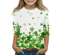 Kids St Day - Maglietta con maniche a 3/4, colore verde, per ragazze, Ag., 4-5 Jahre
