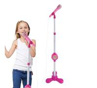 Kids Stand Up Microphone, Colorful Toy Mic with Adjustable Stand, Singing Machine Karaoke Set, Connectable Music Function, Interactive Play, Gift for Boys and Girls