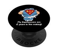 Kids Superhero Birthday Gift For 2 Year Old PopSockets PopGrip Adesivo