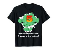 Kids Superhero Birthday Gift for 5 Year Old Maglietta