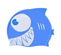 Kids Swim Caps, Shark Swimming Pool Hat with Silicone Material and Fun Cartoon Design, Waterproof Animal Protection Cap for Boys Girls Over Age 3 for Long or Short Hair at Beach Bath