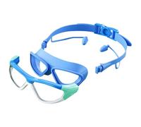 Kids Swim Goggles, Child Swimming Goggle with Earplugs, Multicolor Non Slip UV Proofing Anti Fog & Leak Proof Snug Fit Waterproof for 2-14 Years Old Youth, Toddler, Lake, Beach, Diving, and Pond