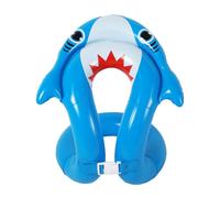 Kids Swimming Vest, Inflatable Shark Float Vest, 17.32x13.78 Inches Size Adjustable Swim Ring, PVC Safety Floaties for 3-8 Years Old, Pool, Beach, River Lake Games, Blue