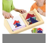 Kids Tangrams, Educational Pattern Blocks, 5.51x2.60x1.18 Inches Geometric Learning Toys, Interactive Puzzle Set for Toddler Preschool Elementary School Classroom and Family Activities