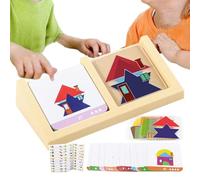 Kids Tangrams, Educational Pattern Blocks, Geometric Learning Toys, Preschool Classroom Set, Toddler Activity Game, Creative Skill Building for Elementary School and Family Time, 5.51x2.60x1.18 Inches