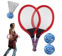 Kids Tennis Badminton Racket Set - Lightweight EVA Safe Flexible Design | 1 Pair Educational Outdoor Sport Game With Shuttlecock Tennis Balls | Perfect For Kindergarten Primary School Children Backyar
