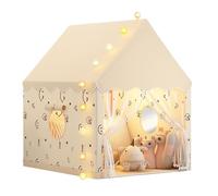 Kids Tent Secret Base Indoor Play Tent for Girls and Boys Castle Small House Toy House Princess Dream Bed Game Secret Secret Base (Beige)