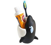 Kids Toothbrush Holder Toothbrush Organizer - Durable Silicone Animal Tooth Brush Holder - Easy to Clean Toothbrush and Toothpaste Holder - Toothbrush Holders for Bathrooms by Lily’s Home (Whale)