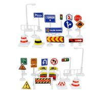 Kids Traffic Light - 5 Inch Traffic Signs for Kids | 28 Pieces Portable Educational Learning Game Set - Birthday Party Decoration for Indoor Outdoor Fun and Educational Games