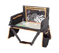 Kids Travel Tray, Car Seat Lap Desk Organizer, Tablet Stand Cup Holder, 40x35x31cm, Gray, 1 Piece, for Toddler Snacks Drawing Bed Airplane Road Trip Entertainment Portable Design Ensures and Organizer
