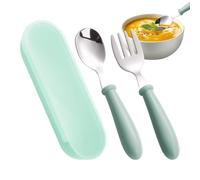 Kids Utensil Set, Fork Spoon with Case, Dishwasher Safe for Easy Cleaning, Stainless Steel Durable Design, Portable Cutlery Kit, Travel Dining Set for School Lunch Camping Picnic Use